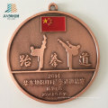 La fuente modifica las medallas del taekwondo del metal del bastidor de la aleación del logotipo para requisitos particulares con la cinta